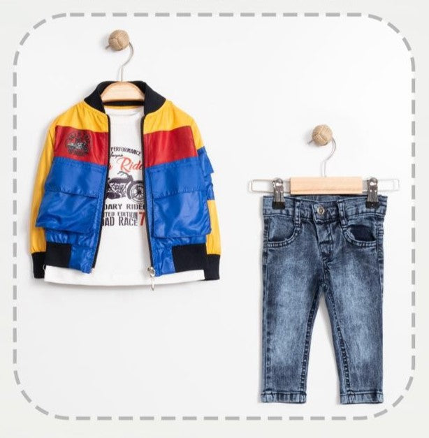 Colourblock Bomber Jacket Set