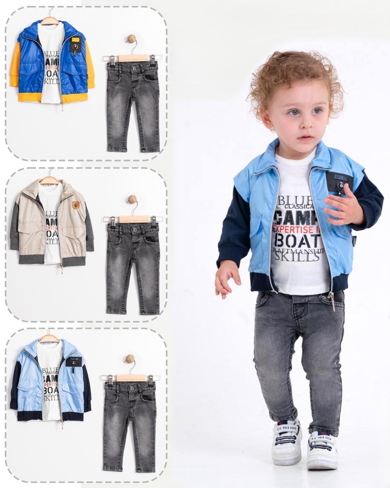 Colourblock Bomber Jacket Set